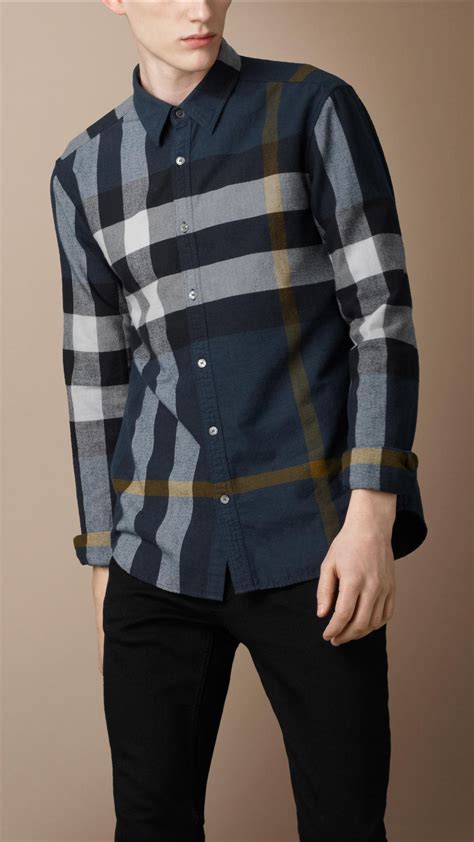 burberry brit shirt men's|burberry flannel outfit men.